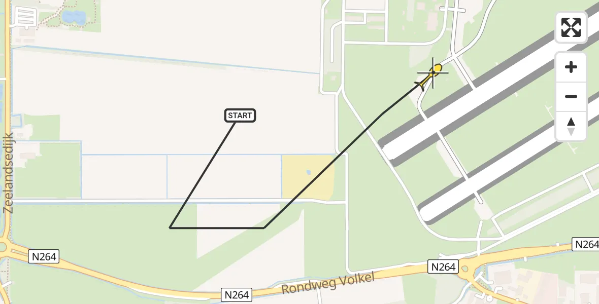 Routekaart van de vlucht: Lifeliner 3 naar Vliegbasis Volkel