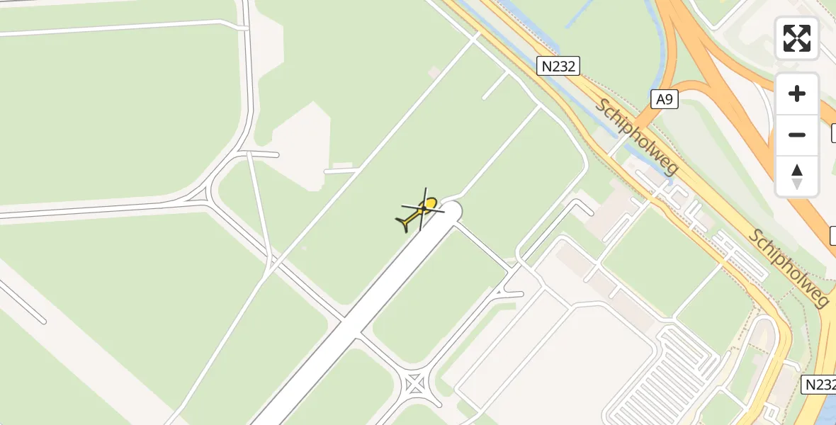 Vluchtroute Politiehelikopter van Schiphol naar Schiphol