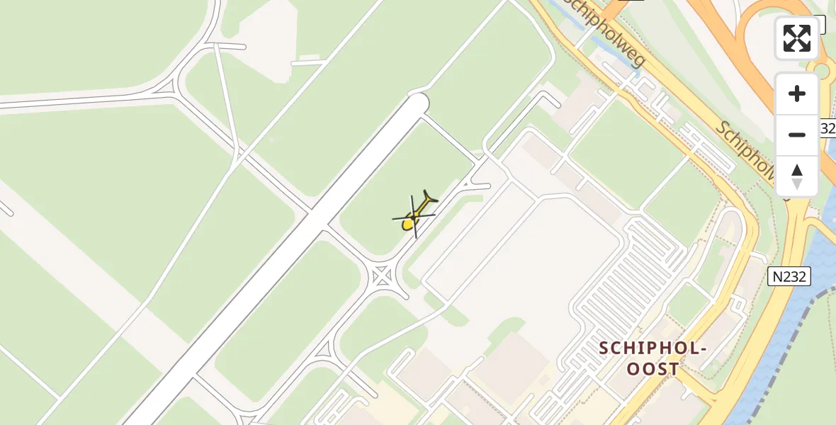 Vluchtroute Politiehelikopter van Schiphol naar Schiphol