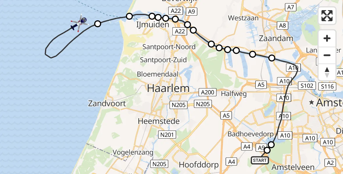 Vluchtroute Politiehelikopter Schiphol - , 26 mei 2023, 14:47