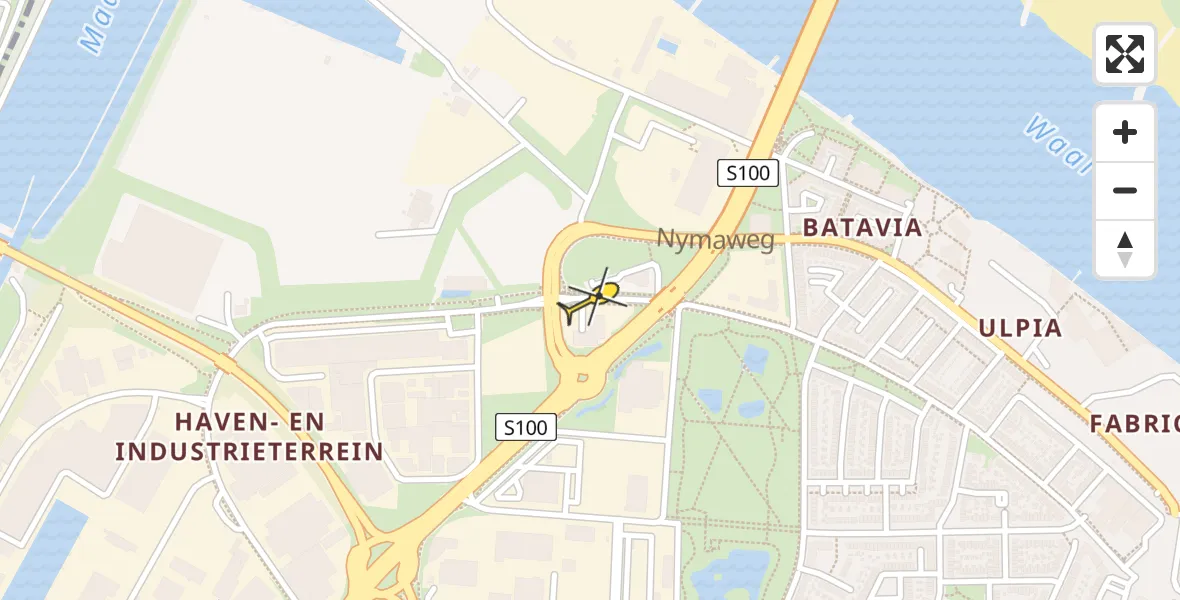 Routekaart van de vlucht: Lifeliner 3 naar Nijmegen