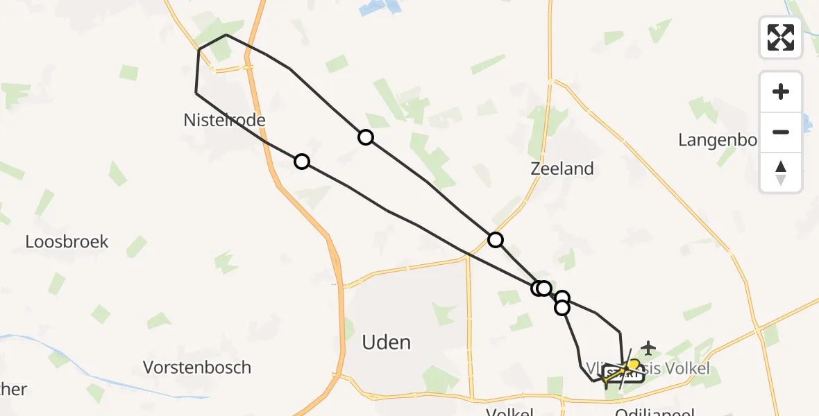 Routekaart van de vlucht: Lifeliner 3 naar Vliegbasis Volkel