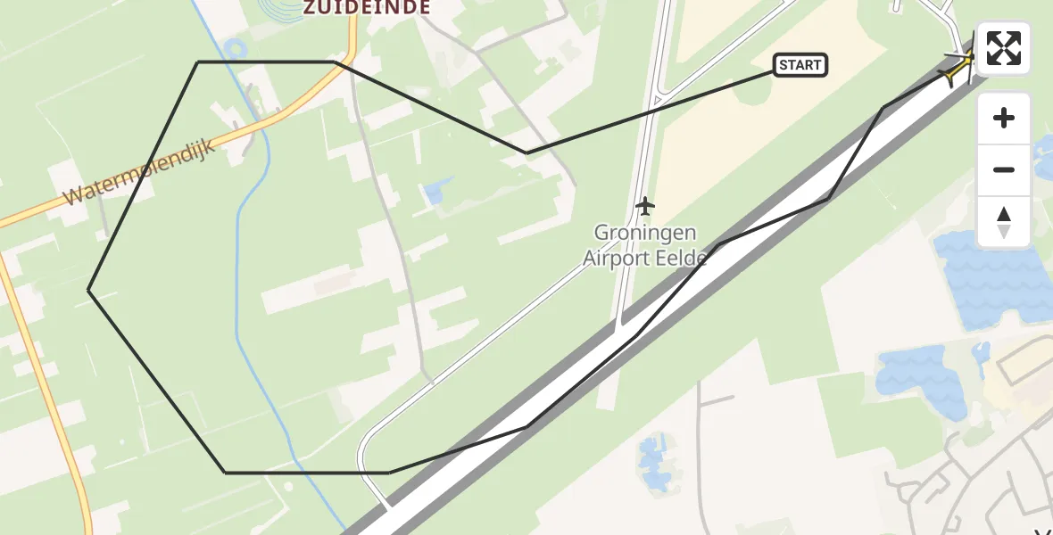 Routekaart van de vlucht: Lifeliner 4 naar Groningen Airport Eelde