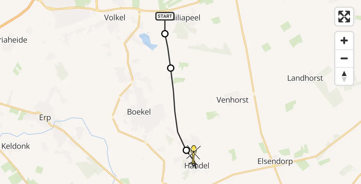 Routekaart van de vlucht: Lifeliner 3 naar Handel