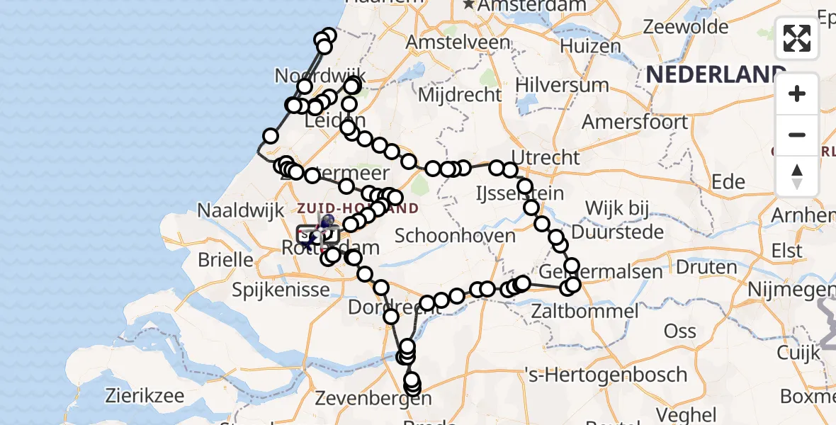 Vluchtroute Politiehelikopter Rotterdam The Hague Airport - Rotterdam The Hague Airport, 30 mei 2023, 07:32