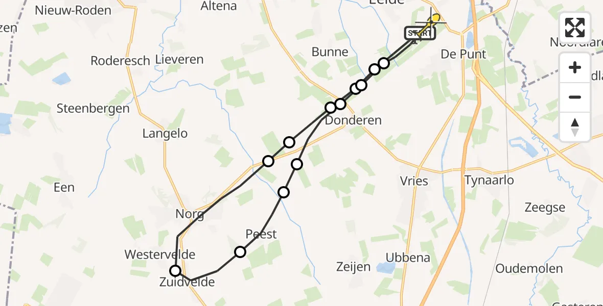 Routekaart van de vlucht: Lifeliner 4 naar Groningen Airport Eelde