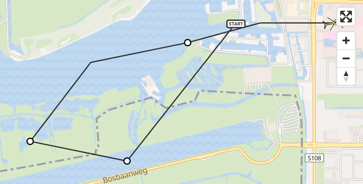 Routekaart van de vlucht: Lifeliner 1 naar VU Medisch Centrum Amsterdam