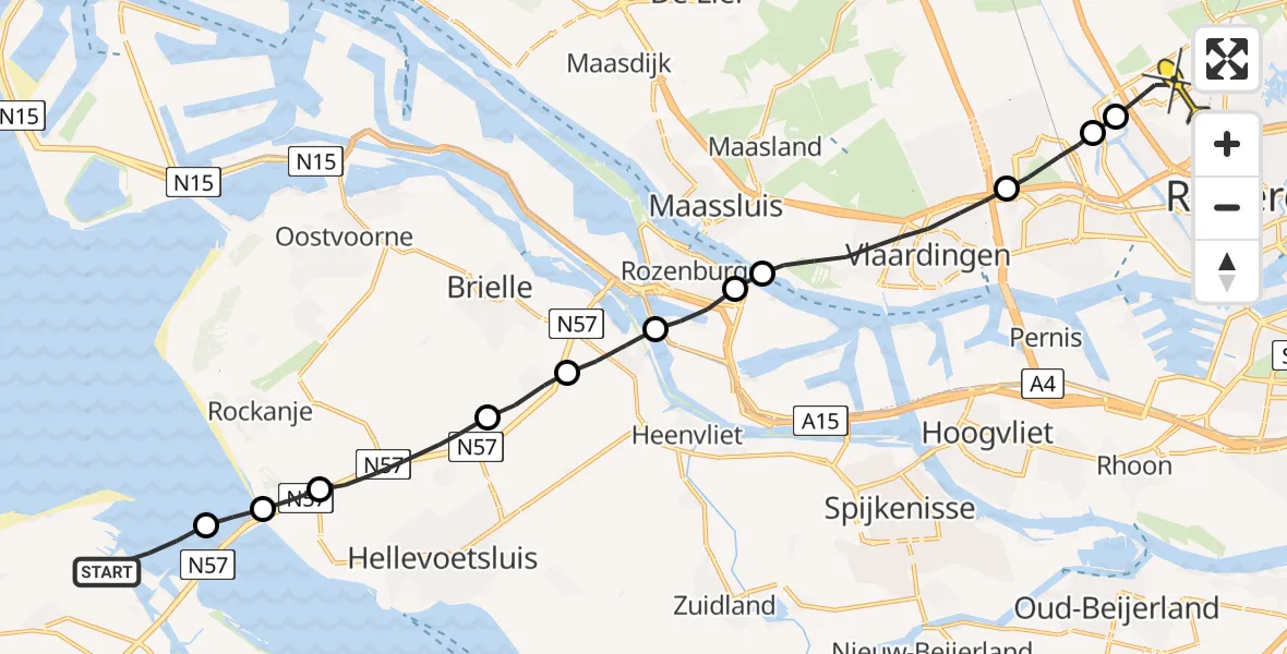 Routekaart van de vlucht: Lifeliner 2 naar Rotterdam The Hague Airport