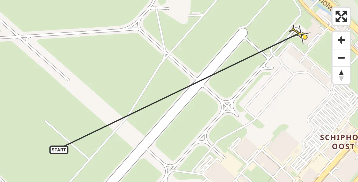 Vluchtroute Politiehelikopter van Schiphol naar Schiphol