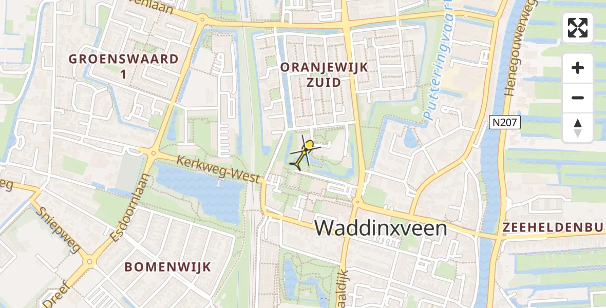 Routekaart van de vlucht: Lifeliner 2 naar Waddinxveen