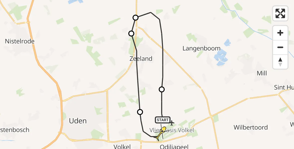 Routekaart van de vlucht: Lifeliner 3 naar Vliegbasis Volkel