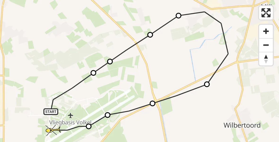 Routekaart van de vlucht: Lifeliner 3 naar Vliegbasis Volkel