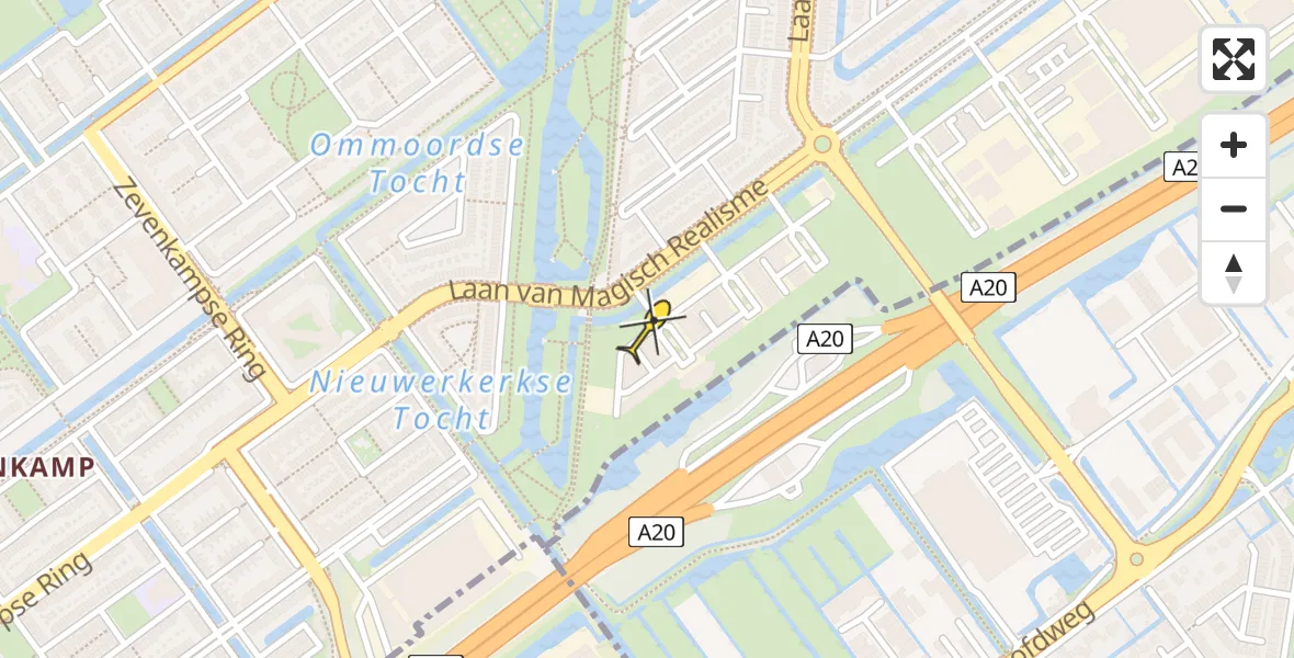 Routekaart van de vlucht: Lifeliner 2 naar Rotterdam