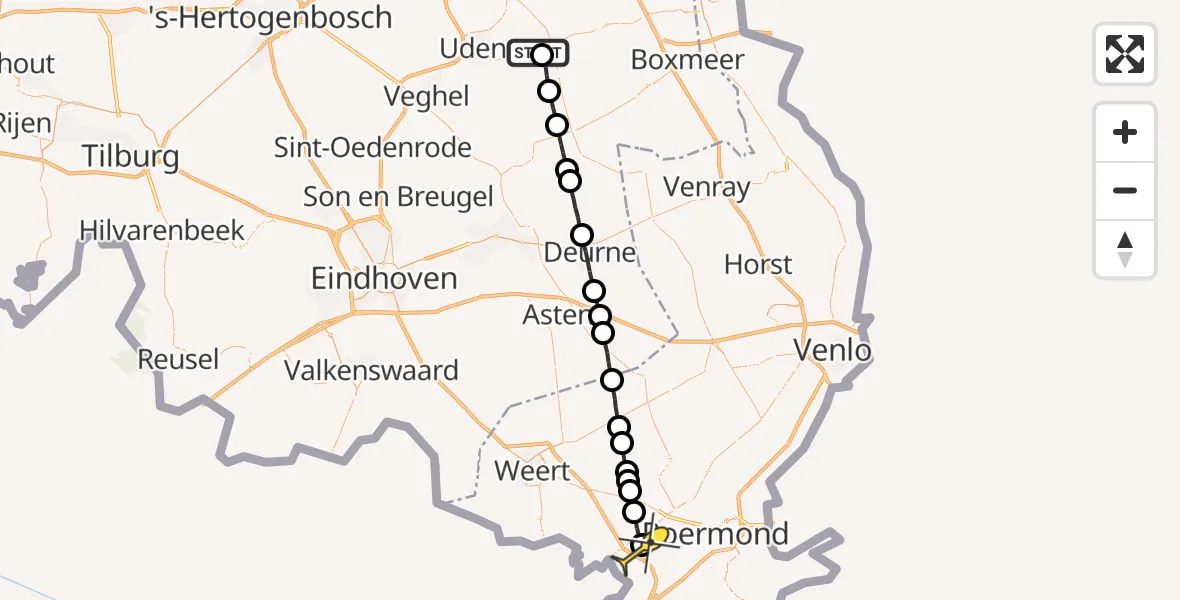 Routekaart van de vlucht: Lifeliner 3 naar Heel