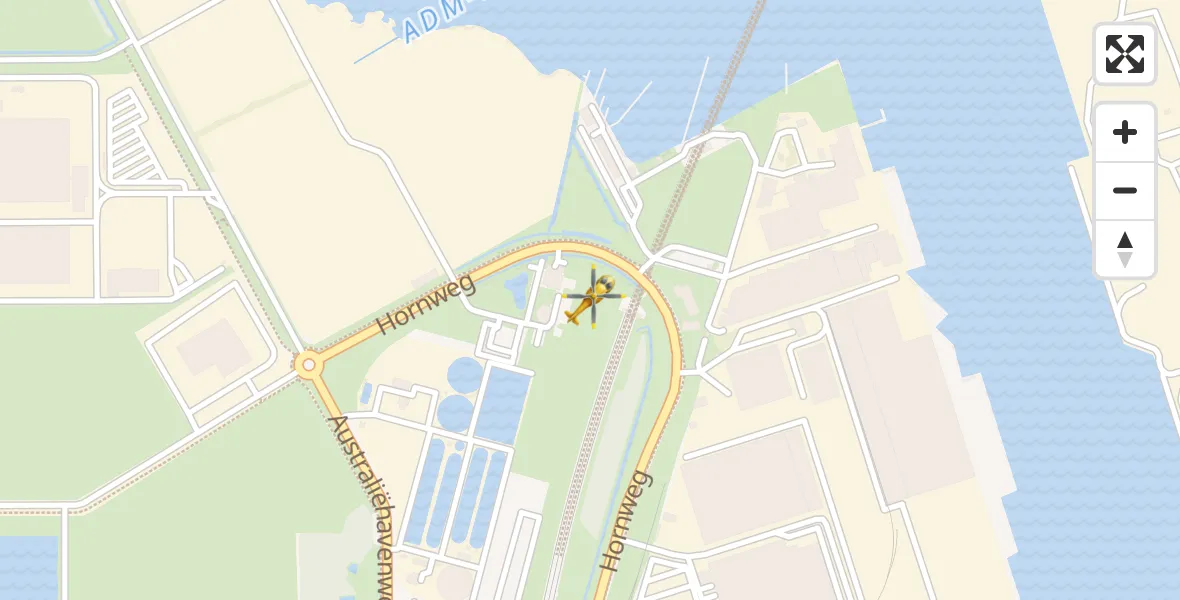 Vluchtroute Traumahelikopter Amsterdam Heliport - Amsterdam Heliport, 03 juni 2023, 12:37