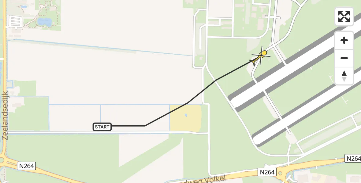 Routekaart van de vlucht: Lifeliner 3 naar Vliegbasis Volkel