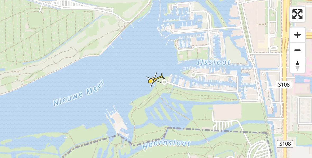 Vluchtroute Traumahelikopter van VU Medisch Centrum Amsterdam naar VU Medisch Centrum Amsterdam