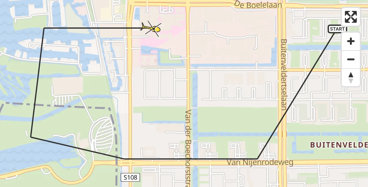 Routekaart van de vlucht: Lifeliner 1 naar VU Medisch Centrum Amsterdam