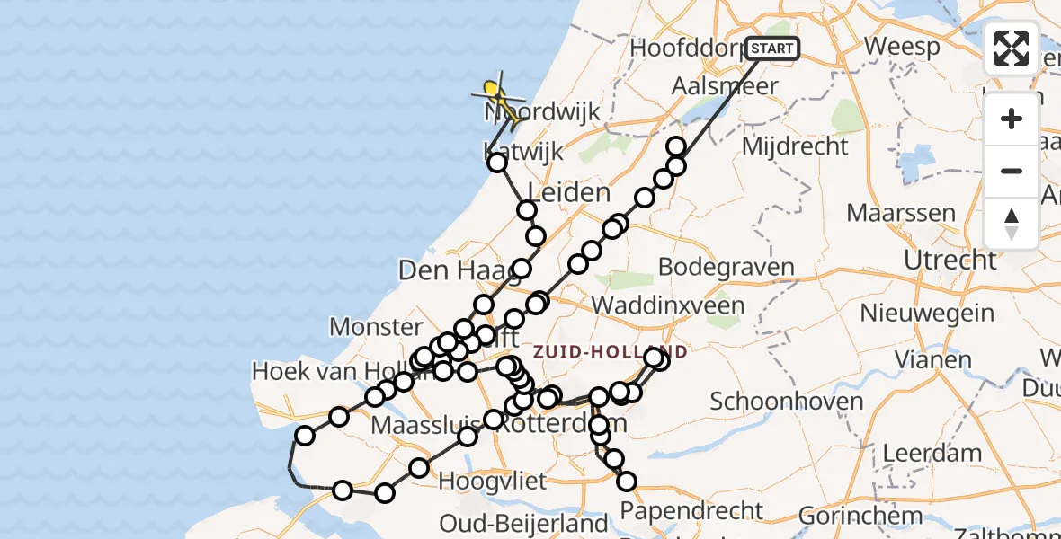 Routekaart van de vlucht: Politieheli naar 