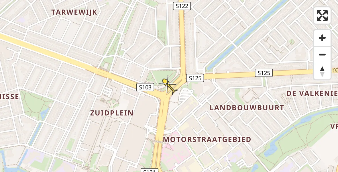 Routekaart van de vlucht: Lifeliner 2 naar Rotterdam