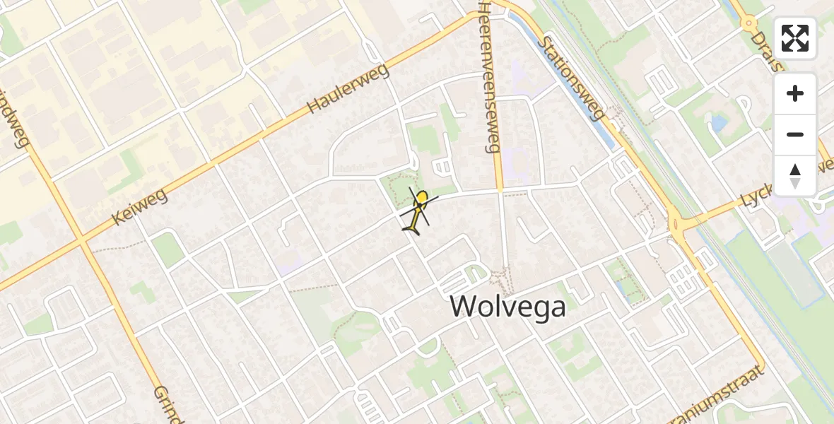 Routekaart van de vlucht: Lifeliner 4 naar Wolvega