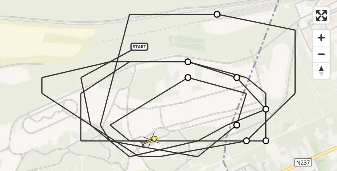 Routekaart van de vlucht: Politiehelikopter naar Soest