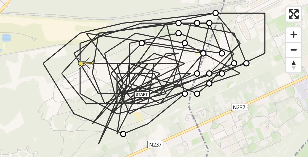 Routekaart van de vlucht: Politiehelikopter naar Soest