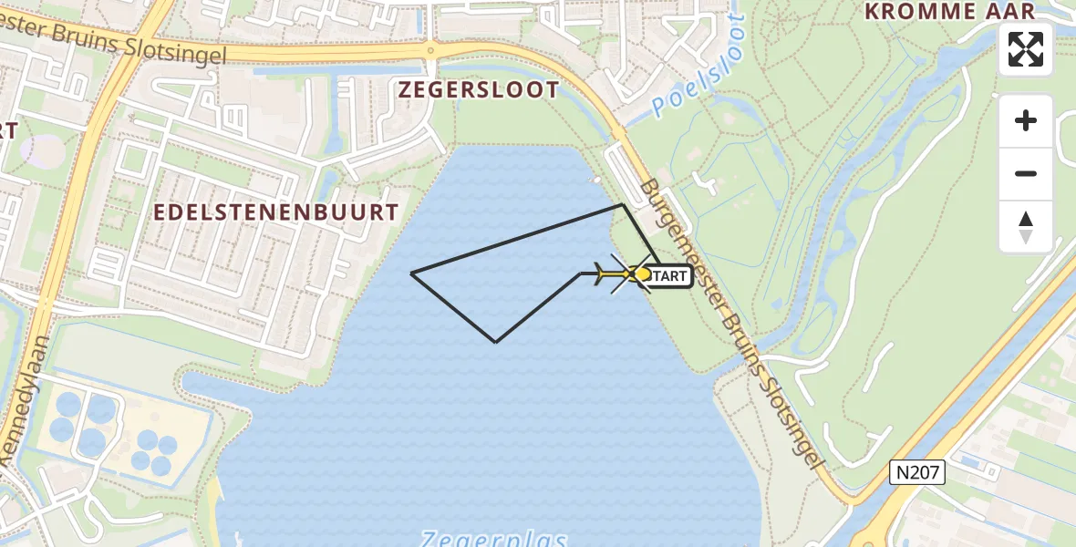 Routekaart van de vlucht: Lifeliner 2 naar Alphen aan den Rijn