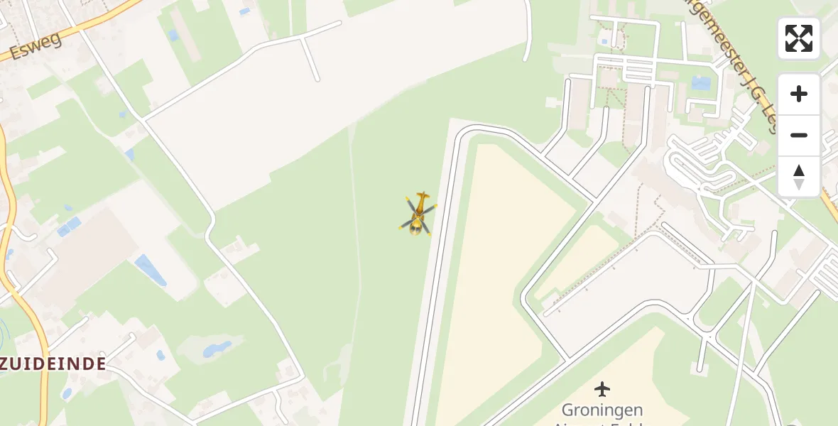 Vluchtroute Traumahelikopter Groningen Airport Eelde - Groningen Airport Eelde, 06 juni 2023, 08:48