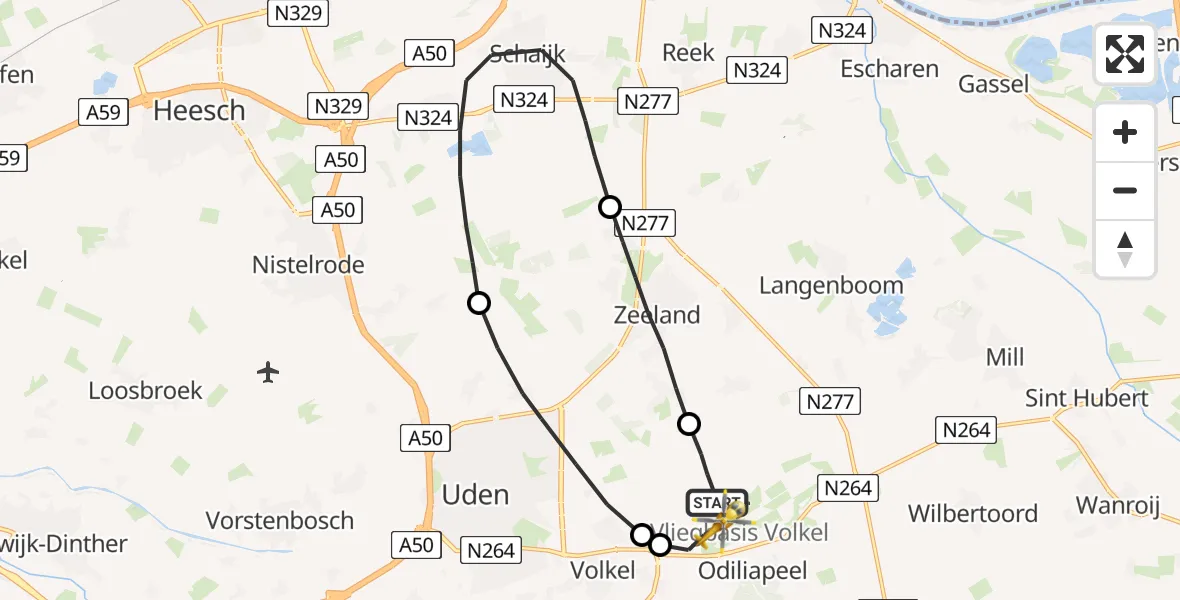 Vluchtroute Traumahelikopter Vliegbasis Volkel - Vliegbasis Volkel, 06 juni 2023, 11:26