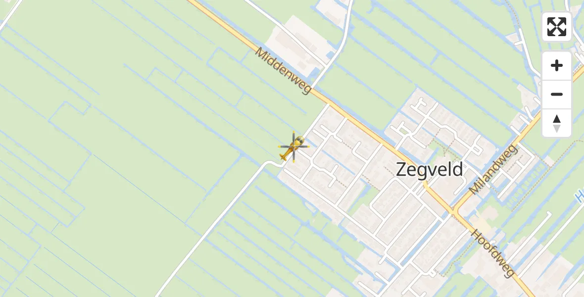 Vluchtroute Traumahelikopter Zegveld - Zegveld, 06 juni 2023, 15:19