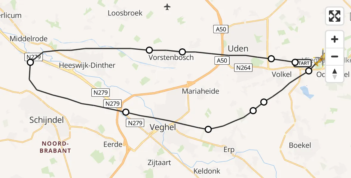 Vluchtroute Traumahelikopter Vliegbasis Volkel - Vliegbasis Volkel, 06 juni 2023, 16:22
