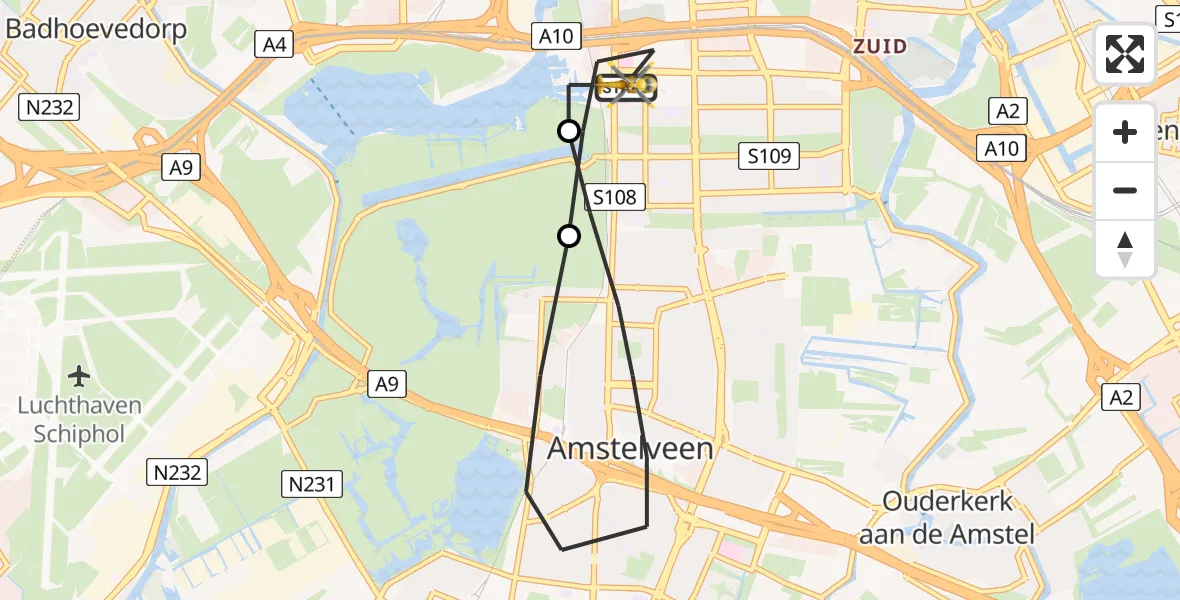 Vluchtroute Traumahelikopter VU Medisch Centrum Amsterdam - VU Medisch Centrum Amsterdam, 06 juni 2023, 17:53