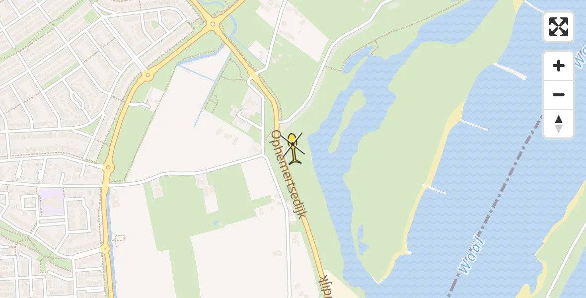 Routekaart van de vlucht: Lifeliner 3 naar Tiel