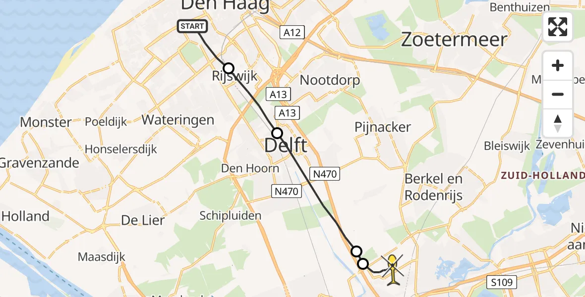 Routekaart van de vlucht: Lifeliner 2 naar Rotterdam The Hague Airport