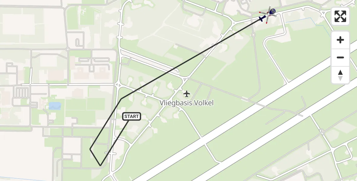 Vluchtroute Politiehelikopter Vliegbasis Volkel - Vliegbasis Volkel, 08 juni 2023, 16:30