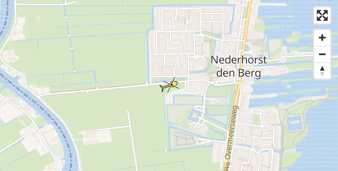 Routekaart van de vlucht: Lifeliner 1 naar Nederhorst den Berg