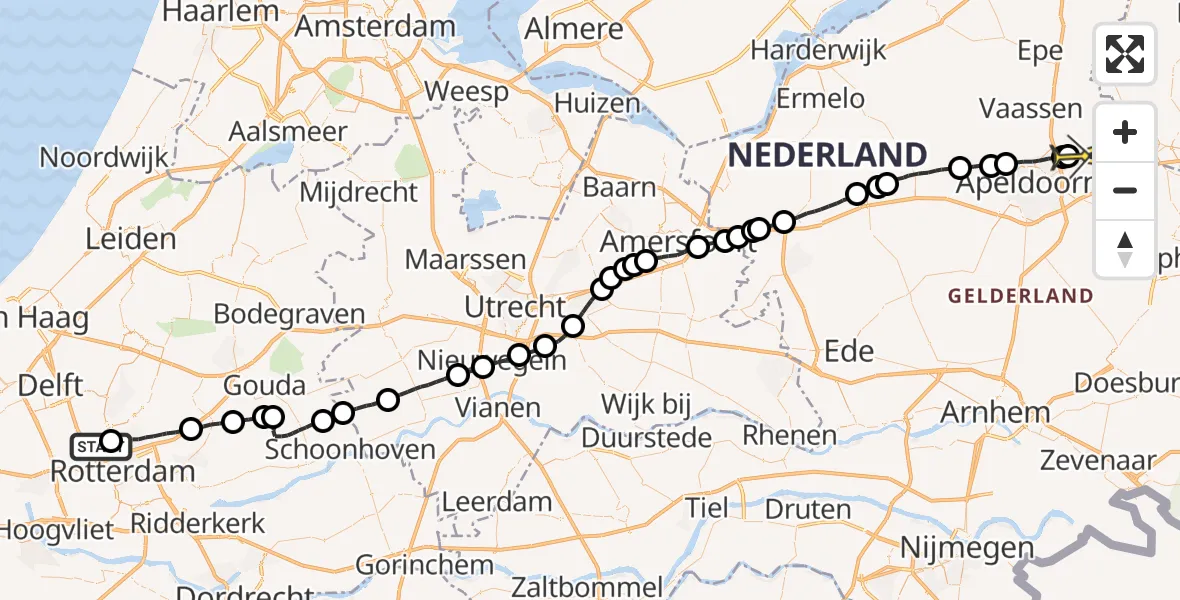 Routekaart van de vlucht: Lifeliner 2 naar Vliegveld Teuge