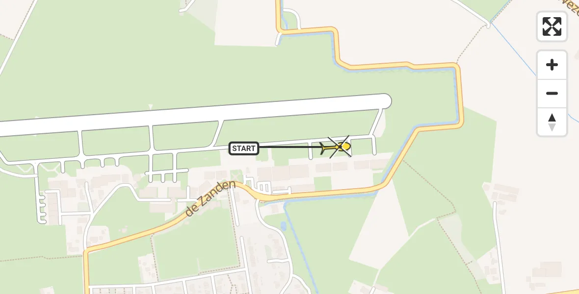 Routekaart van de vlucht: Traumahelikopter naar Vliegveld Teuge