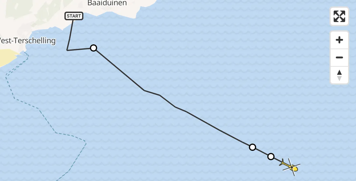 Routekaart van de vlucht: Ambulanceheli naar Formerum