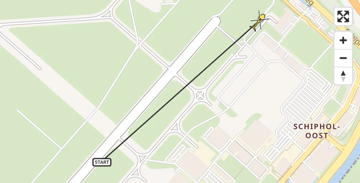 Vluchtroute Politiehelikopter van Schiphol naar Schiphol