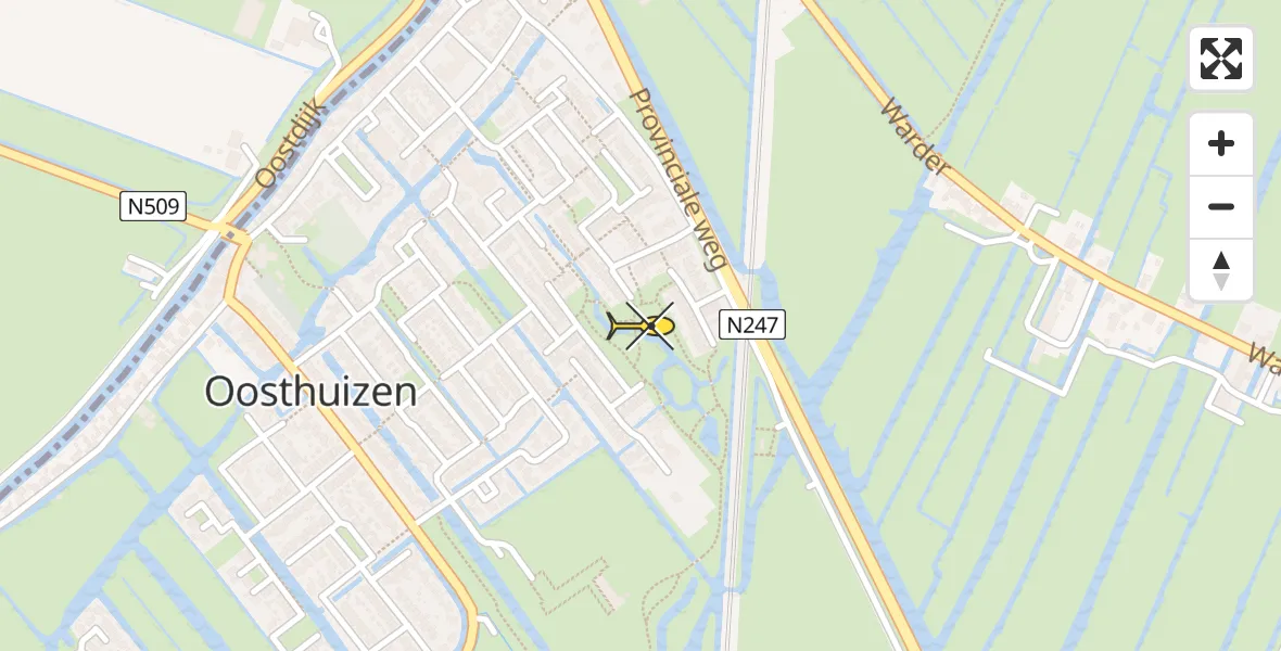 Routekaart van de vlucht: Lifeliner 1 naar Oosthuizen