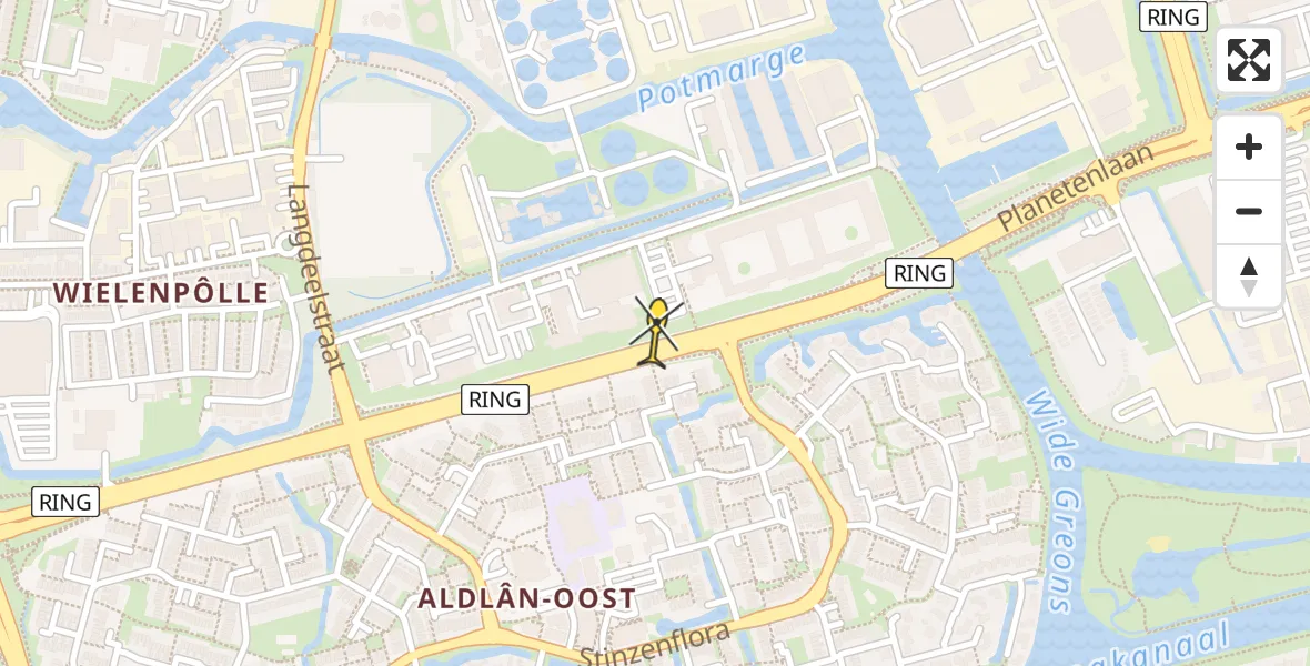 Routekaart van de vlucht: Lifeliner 4 naar Leeuwarden