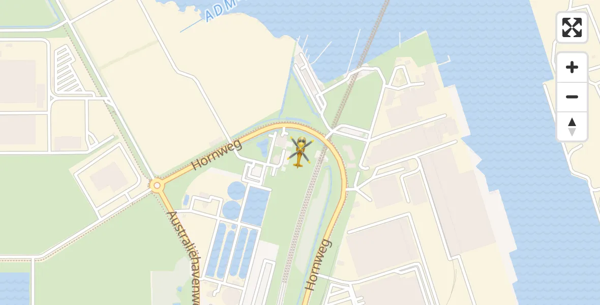 Vluchtroute Traumahelikopter Amsterdam Heliport - Amsterdam Heliport, 09 juni 2023, 23:43
