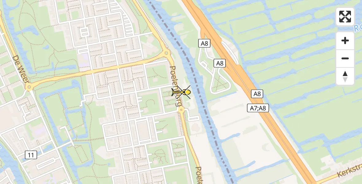 Routekaart van de vlucht: Lifeliner 2 naar Zaandam