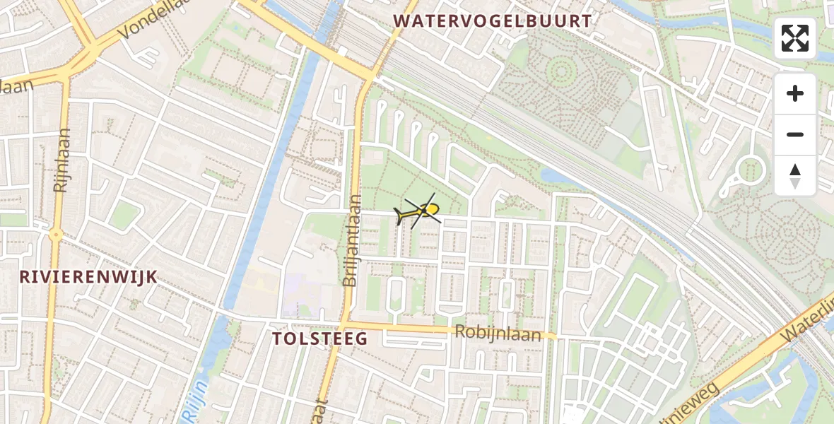 Routekaart van de vlucht: Lifeliner 1 onderweg vanuit Utrecht