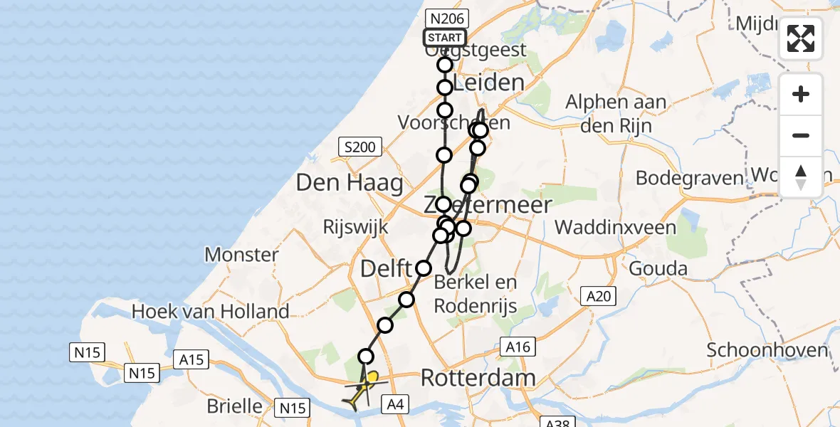 Routekaart van de vlucht: Lifeliner 2 naar Vlaardingen