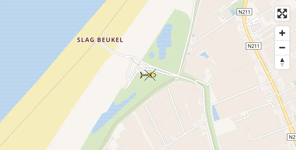 Routekaart van de vlucht: Lifeliner 1 naar 's-Gravenzande