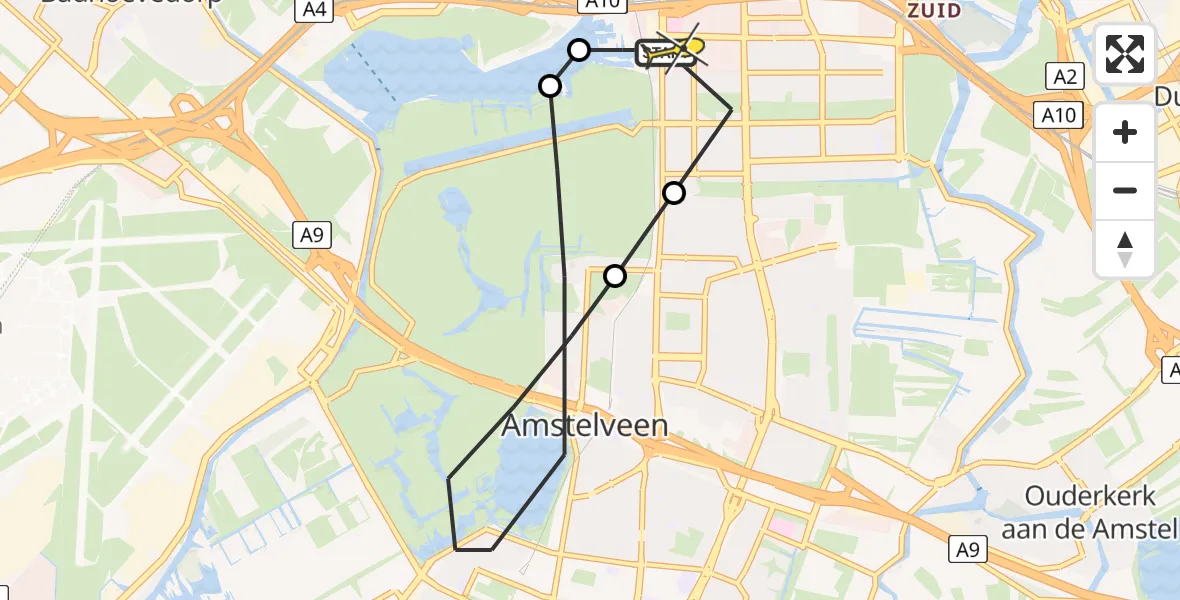 Routekaart van de vlucht: Lifeliner 1 naar VU Medisch Centrum Amsterdam