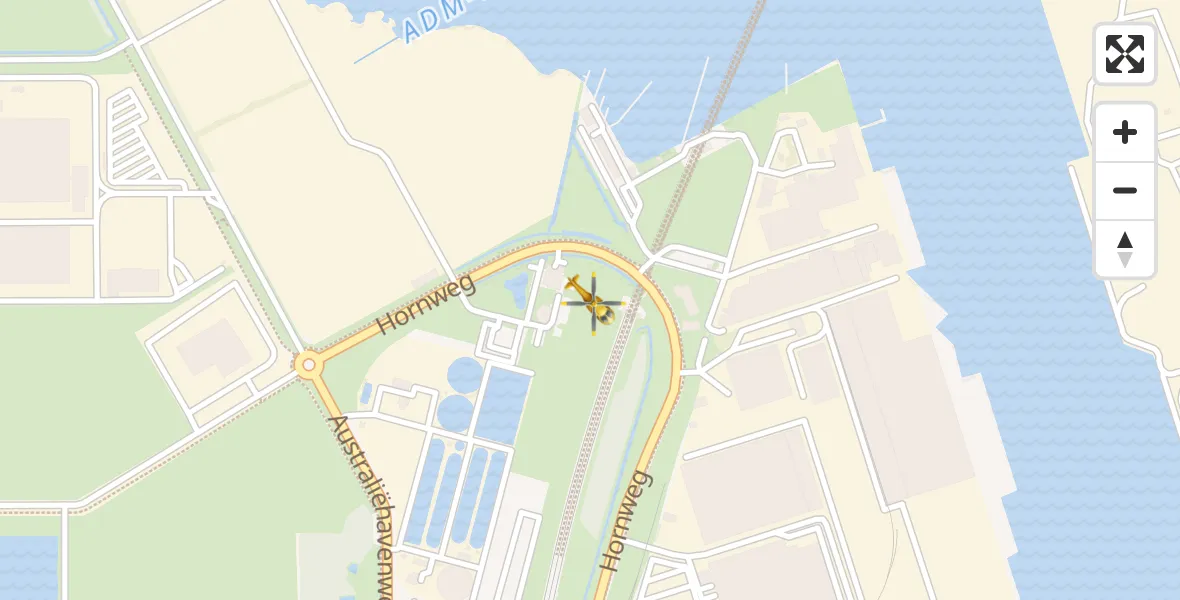 Vluchtroute Traumahelikopter Amsterdam Heliport - Amsterdam Heliport, 11 juni 2023, 08:42
